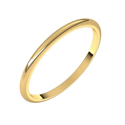JewelryWeb Ehering aus 14 Karat Gelbgold, halbrund, 1,5 mm, Größe 2, Hochzeitsring für Damen und Herren von JewelryWeb