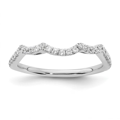 JewelryWeb Ehering aus 14-karätigem Weißgold, im Labor gezüchteter Diamant SI1 SI2 G H I, Ehering Größe 7,00, Ehering für Damen und Herren von JewelryWeb