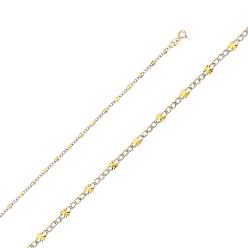 JewelryWeb Halskette aus 14-karätigem Gelbgold, dünnes Metall, geprägt, 3 plus 1 Glieder, 2,5 mm, mit Rhodium-Pavé-Kette, Diam-Kette, Halskette für Damen und Herren, 508 centimeters, Gold Metall JewelryWeb Halskette aus 14-karätigem Gelbgold, dünnes Metall, geprägt, 3 plus 1 Glieder, 2,5 mm, mit Rhodium-Pavé-Kette, Diam-Kette, Halskette für Damen und Herren, 508 centimeters, Gold Metall von JewelryWeb