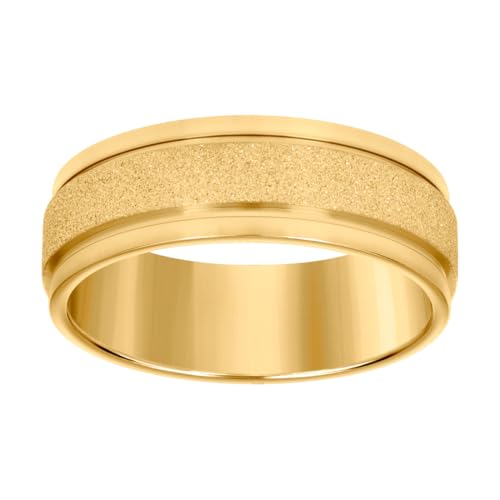 JewelryWeb Herren-Ehering aus Edelstahl, gelber Farbton, mit Stein-Finish, gerillt, bequeme Passform, 8 mm, für Herren, US 12 | EU 67.5 | DE 21.4 | JP 25 | UK Y, Metall Edelstahl Steine, Kein JewelryWeb Herren-Ehering aus Edelstahl, gelber Farbton, mit Stein-Finish, gerillt, bequeme Passform, 8 mm, für Herren, US 12 | EU 67.5 | DE 21.4 | JP 25 | UK Y, Metall Edelstahl Steine, Kein von JewelryWeb