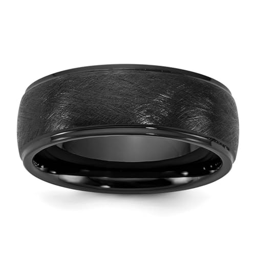 JewelryWeb Keramik-Ring für Damen und Herren, poliert, mit kratzfester Oberfläche, 8 mm, Ringgröße 7 Bänder, Schwarz von JewelryWeb