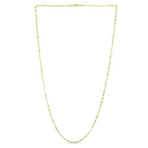 JewelryWeb Klassische Singapurkette aus 14 Karat Gelbgold, 1,5 mm, mit Karabinerverschluss, 51 cm, für Damen und Herren von JewelryWeb