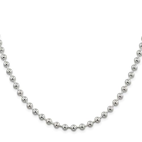 JewelryWeb Perlenkette Sterling Silber in Silber - Längen wählbar 46 51 61 41 3mm 5mm Sterling Silber, Sterling Silber von JewelryWeb