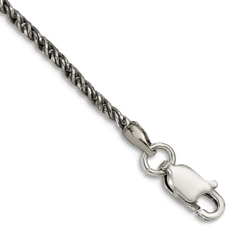 JewelryWeb Schlangenkettenarmband aus 925er-Sterlingsilber, Ruthenium-Beschichtung, Rutheniumbeschichtung, 1,7 mm, 18 cm, Schlangenkette, Armband für Damen und Herren JewelryWeb Schlangenkettenarmband aus 925er-Sterlingsilber, Ruthenium-Beschichtung, Rutheniumbeschichtung, 1,7 mm, 18 cm, Schlangenkette, Armband für Damen und Herren von JewelryWeb