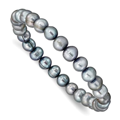 JewelryWeb Stretch-Armband für Damen, Süßwasser-Zuchtperlen, 6 x 7 mm, Grau JewelryWeb Stretch-Armband für Damen, Süßwasser-Zuchtperlen, 6 x 7 mm, Grau von JewelryWeb