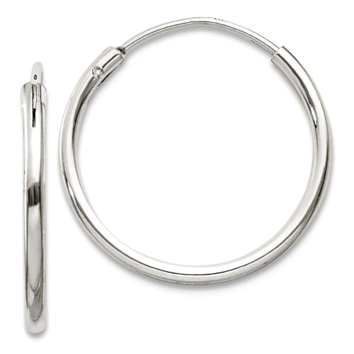 Kreolen aus 925er-Sterlingsilber, Scharnier, poliert, hohl, 1,3 mm, Maße: 16 x 16 mm breit, 1,3 mm dick, Schmuck für Damen von JewelryWeb