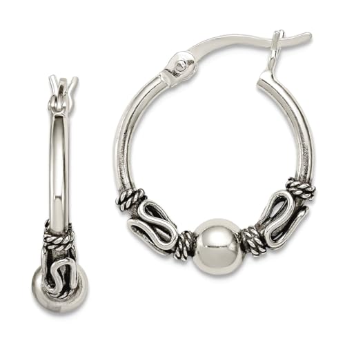 Kreolen aus 925er-Sterlingsilber, poliert, mit Scharnier, Maße: 17 x 16 mm breit, 4 mm dick, Schmuck für Damen von JewelryWeb