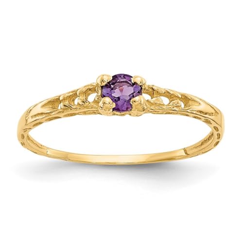 Madi K Babyring aus Gold, Amethyst, 3 mm, Größe F.00, Amethyst von JewelryWeb