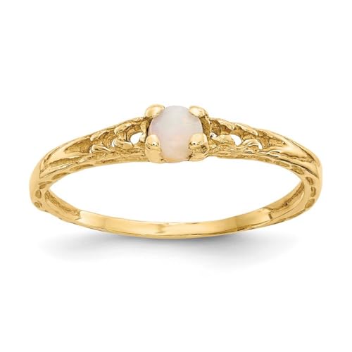 Madi K Babyring aus Gold, Opal, 3 mm, Größe F.00, Opal von JewelryWeb