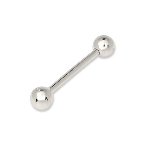 Massives 14 Karat Gold 14 G 5 mm Lünette CZ simulierter Diamant gerader Barbell Innengewinde Zungenring Körperpiercing Ring für Frauen in, One Size, Zirkonia Edelstein Goldfarben, Zirkonia Massives 14 Karat Gold 14 G 5 mm Lünette CZ simulierter Diamant gerader Barbell Innengewinde Zungenring Körperpiercing Ring für Frauen in, One Size, Zirkonia Edelstein Goldfarben, Zirkonia von JewelryWeb