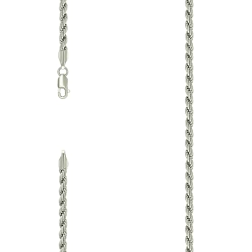 Massives 925er-Sterlingsilber-Armband, 4 mm, 18 cm, Gliederarmband für Damen und Herren von JewelryWeb