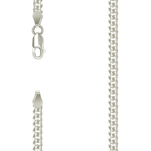 Massives Komfort-Panzerarmband, 925er-Sterlingsilber, 4 mm, 20 cm, Gliederarmband für Damen und Herren von JewelryWeb