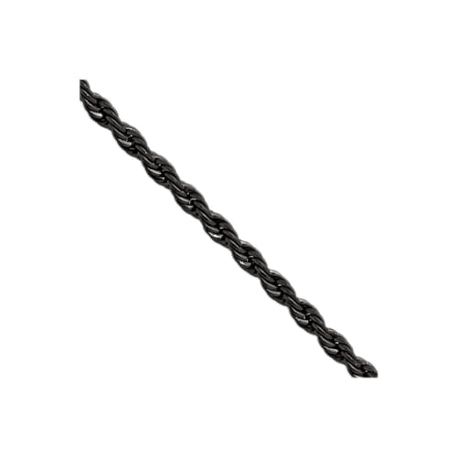 Meißel Edelstahl poliert schwarz IP-beschichtet 1,5 mm Seilkette Schmuck Geschenke für Frauen - Längenoptionen: 46 51 56 61, Edelstahl von JewelryWeb