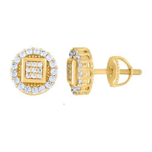 Moissanit-Ohrstecker aus 925er-Sterlingsilber, Moissanit, 0,84 Karat, 9,4 x 9,4 mm, breiter Ohrring für Damen von JewelryWeb