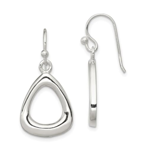 Ohrhänger aus 925er-Sterlingsilber, mit Schäferhaken, poliert, dreieckig, lang, 33 x 15 mm breit, Schmuck für Damen, One Size, Metall Silber Sterling Silber, Kein Edelstein Ohrhänger aus 925er-Sterlingsilber, mit Schäferhaken, poliert, dreieckig, lang, 33 x 15 mm breit, Schmuck für Damen, One Size, Metall Silber Sterling Silber, Kein Edelstein von JewelryWeb