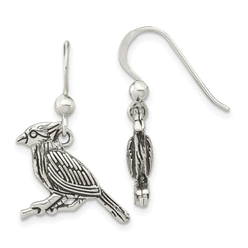 Ohrhänger aus 925er-Sterlingsilber, oxidiert, Vogelzweig, lang, 24,32 x 15,26 mm breit, Schmuckgeschenk für Mutter, One Size, Metall Silber Sterling Silber, Kein Edelstein Ohrhänger aus 925er-Sterlingsilber, oxidiert, Vogelzweig, lang, 24,32 x 15,26 mm breit, Schmuckgeschenk für Mutter, One Size, Metall Silber Sterling Silber, Kein Edelstein von JewelryWeb