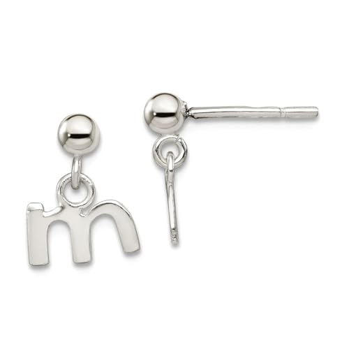 Ohrringe aus 925er-Sterlingsilber, poliert, Größe M, 13 x 5 mm breit, Schmuck für Damen von JewelryWeb