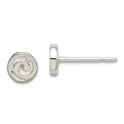 Ohrringe aus 925er-Sterlingsilber, poliert, Wirbel-Design, Maße: 5 x 5 mm breit, Schmuck für Damen von JewelryWeb