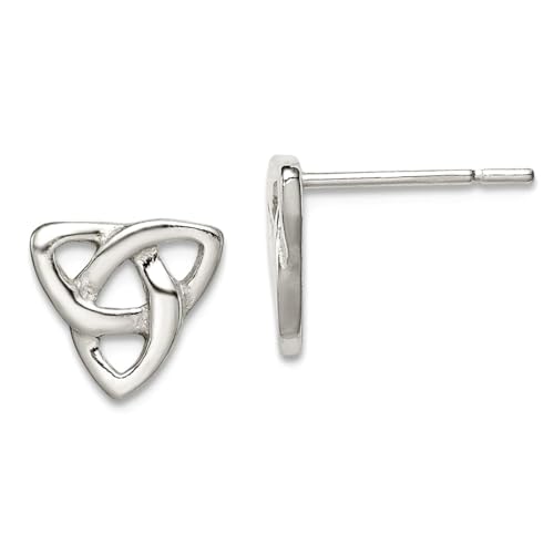 Ohrringe aus 925er-Sterlingsilber, poliert, keltischer Knoten, 9 x 10 mm breit, Schmuck für Damen von JewelryWeb