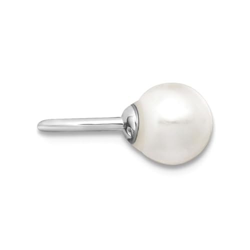 Ohrringe aus 925er-Sterlingsilber, rhodiniert, Perlmutt, 7 x 12 mm breit, Schmuck für Damen von JewelryWeb