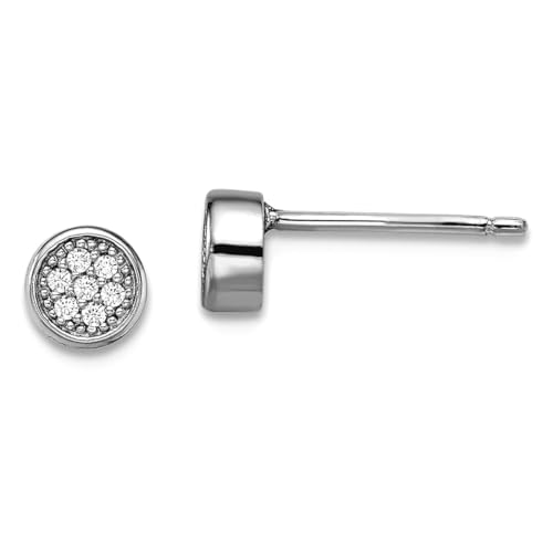 Ohrringe aus 925er-Sterlingsilber und Zirkonia, künstlicher Diamant, poliert, Maße: 5 x 5 mm breit, Schmuck für Damen von JewelryWeb