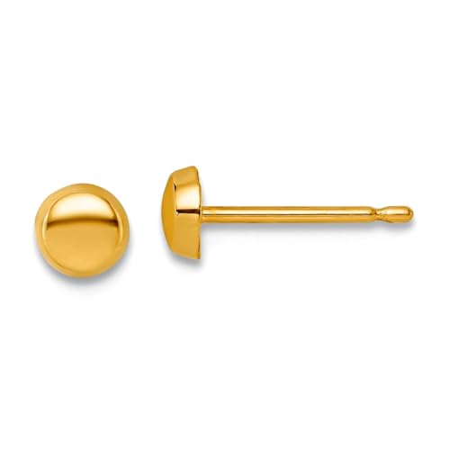 Ohrstecker, 14 Karat Massivgold, poliert, 4 mm, 4,05 x 4,05 mm breit, Schmuckgeschenk für Mutter, One Size, Metall, Kein Edelstein von JewelryWeb