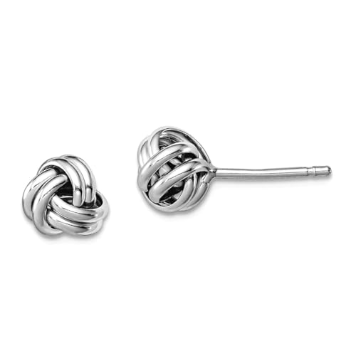 Ohrstecker aus 925er-Sterlingsilber, Doppelknoten, 8 x 8 mm breit, Schmuck für Damen von JewelryWeb