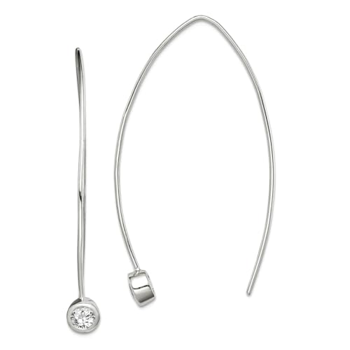 Ohrstecker für Damen, 925er-Sterlingsilber, Zirkonia, künstlicher Diamant, 43,53 mm lang von JewelryWeb