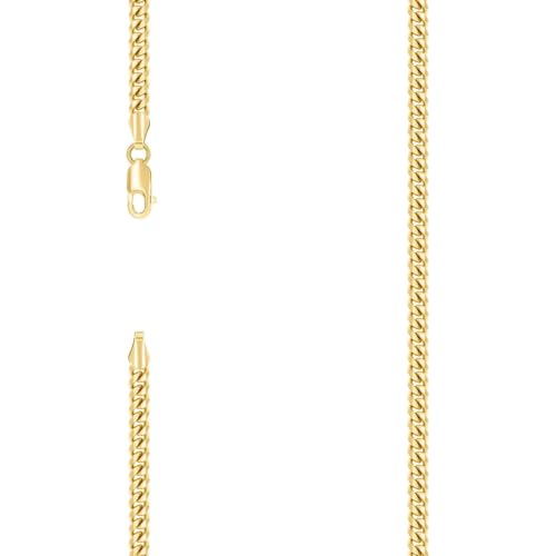 Panzerkette aus 925er-Sterlingsilber, 4,1 mm, 46 cm, für Damen und Herren, Gelb von JewelryWeb