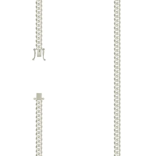 Panzerkette aus 925er-Sterlingsilber, 5 mm, 61 cm, für Damen und Herren von JewelryWeb