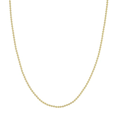 Perlenkette aus 14 Karat Gelbgold, 2 mm, Karabinerverschluss, Schmuck, Geschenke für Frauen, Längenoptionen: 41, 46, 51, 56, 61, Gelbgold von JewelryWeb