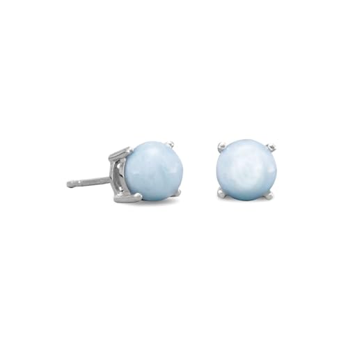 Rhod. P. 925er Sterlingsilber, 5,5 mm, Larimar-Ohrstecker, Schmuck für Damen Rhod. P. 925er Sterlingsilber, 5,5 mm, Larimar-Ohrstecker, Schmuck für Damen von JewelryWeb