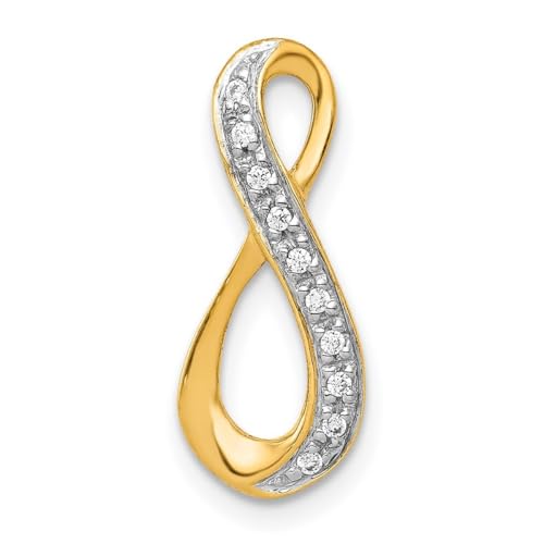 Rhodium 1/20 Gewicht in Karat Diamant Infinity Kettenschieber, gelb, Einheitsgröße Rhodium 1/20 Gewicht in Karat Diamant Infinity Kettenschieber, gelb, Einheitsgröße von JewelryWeb