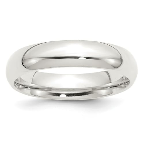 Ring aus 925er-Sterlingsilber, massiv, poliert, gravierbar, 5 mm, bequeme Passform, US-Größe 6,5, Schmuck für Damen, One Size, Metall Silber Sterling Silber, Kein Edelstein von JewelryWeb