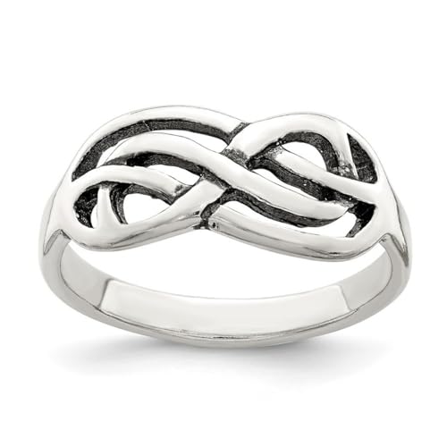 Ring aus 925er-Sterlingsilber, massiver polierter Knoten, Größe 57, Schmuckgeschenke für Damen, P 1/2, Metall Silber Sterling Silber, Kein Edelstein von JewelryWeb