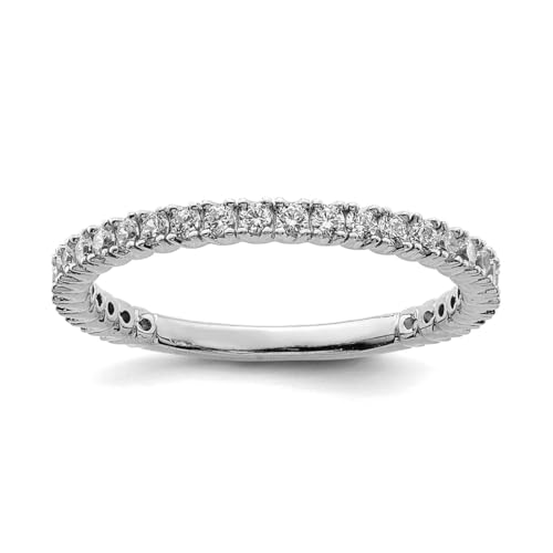 Ring aus poliertem 925er Sterlingsilber, rhodiniert, mit Zirkonia und Strasssteinen, Geschenk für Mütter, US 9 | EU 60 | DE 19 | JP 18 | UK R 3/4, Zirkonia-Edelstein. Metall, Zirkonia von JewelryWeb