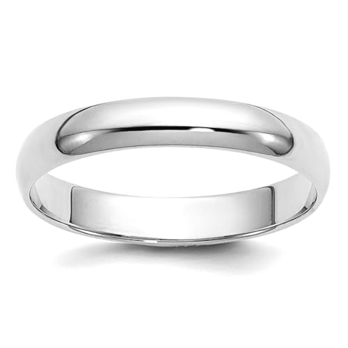 Ring für Damen und Herren, 10 Karat Weißgold, massiv, poliert, 3 mm, halbrund, Ringgröße 10 Ring für Damen und Herren, 10 Karat Weißgold, massiv, poliert, 3 mm, halbrund, Ringgröße 10 von JewelryWeb