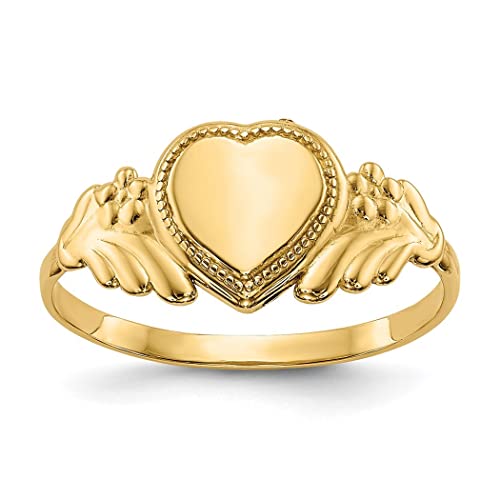 Ring für Jungen oder Mädchen, goldfarben, poliert, Größe 59 von JewelryWeb