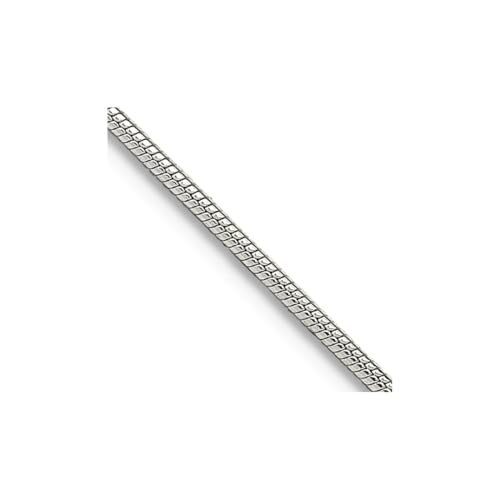 Schlangenkette, 925er-Sterlingsilber, massiv, poliert, 1 mm, rund, Karabinerhaken, Schmuck für Damen, 51 cm Schlangenkette, 925er-Sterlingsilber, massiv, poliert, 1 mm, rund, Karabinerhaken, Schmuck für Damen, 51 cm von JewelryWeb
