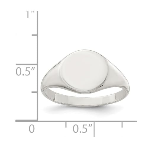 Siegelring aus 925er-Sterlingsilber, massiv poliert, Größe 8, Bandstil-Ring für Damen von JewelryWeb