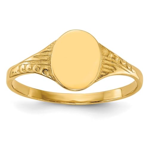 Siegelring für Jungen oder Mädchen, oval, poliert, Größe D 1/2 von JewelryWeb