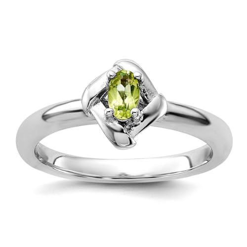 Stapelbarer Peridot-Ring aus 925er-Sterlingsilber, Größe 5 stapelbar, für Damen von Stackable Expressions