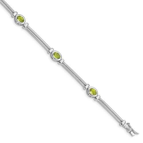 Sterling Silber Peridot Armband – 17,8 cm – Box Schließe von JewelryWeb