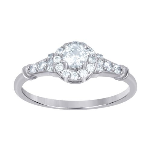 Verlobungsring aus 925er-Sterlingsilber für Damen, Solitär, Zirkonia, simulierter Diamant, Verlobungsring für Damen – Ringgrößenoptionen: 5 6 7 8 9, One Size, Cubic Zirkonia Edelstein Metall, Zirkon Verlobungsring aus 925er-Sterlingsilber für Damen, Solitär, Zirkonia, simulierter Diamant, Verlobungsring für Damen – Ringgrößenoptionen: 5 6 7 8 9, One Size, Cubic Zirkonia Edelstein Metall, Zirkon von JewelryWeb