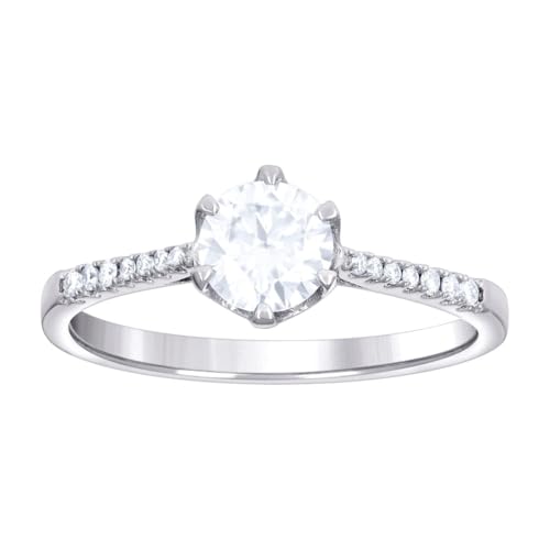 Verlobungsring für Damen, 925er Sterlingsilber, 1,04 Karat Moissanit, 7 mm breit, Größe 7 von JewelryWeb