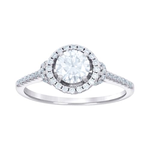 Verlobungsring für Damen, 925er-Sterlingsilber, 1,23 Karat, Moissanit, 8 mm lang, Größe 9, Verlobungsring für Frauen von JewelryWeb