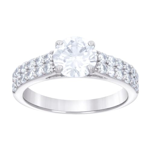 Verlobungsring für Damen, 925er-Sterlingsilber, 2,70 Karat, Moissanit, 7 mm breit, Größe 10, Verlobungsring für Damen von JewelryWeb
