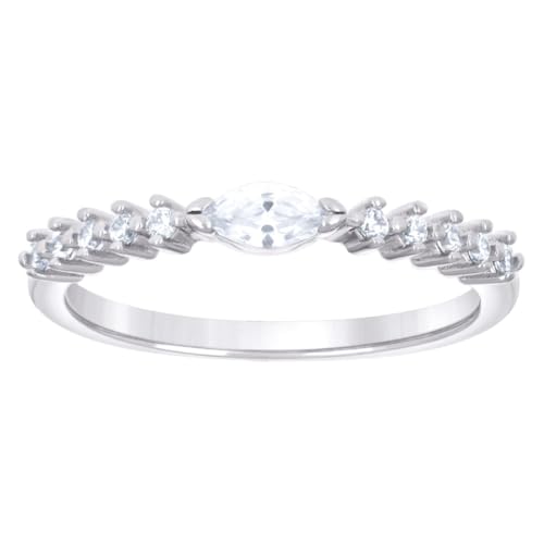 Verlobungsring für Damen, 925er-Sterlingsilber, Marquiseschliff, rund, Zirkonia, künstlicher Diamant, 2,3 mm breit, Größe 7, Verlobungsring für Frauen Verlobungsring für Damen, 925er-Sterlingsilber, Marquiseschliff, rund, Zirkonia, künstlicher Diamant, 2,3 mm breit, Größe 7, Verlobungsring für Frauen von JewelryWeb