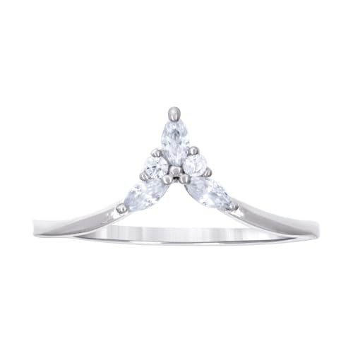 Verlobungsring für Damen, 925er-Sterlingsilber, Marquiseschliff, rund, Zirkonia, künstlicher Diamant, 8,5 mm breit, Größe 7, Verlobungsring für Frauen Verlobungsring für Damen, 925er-Sterlingsilber, Marquiseschliff, rund, Zirkonia, künstlicher Diamant, 8,5 mm breit, Größe 7, Verlobungsring für Frauen von JewelryWeb