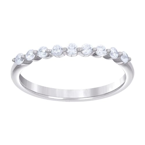 Verlobungsring für Damen, 925er-Sterlingsilber, Zirkonia, künstlicher Diamant, 2,7 x 1,5 mm breit, Größe 7 Verlobungsring für Damen, 925er-Sterlingsilber, Zirkonia, künstlicher Diamant, 2,7 x 1,5 mm breit, Größe 7 von JewelryWeb